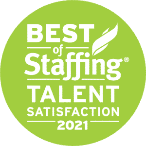 Best of Staffing Talent Satisfaction Award Logo 2021