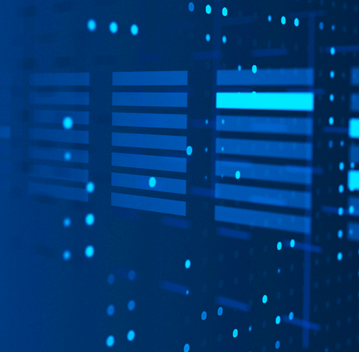 Abstract visualization of cloud data center servers representing scalable storage and processing infrastructure