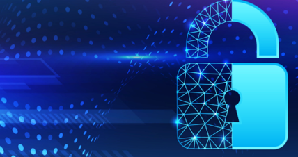 Digital padlock icon representing cybersecurity vulnerability and data protection