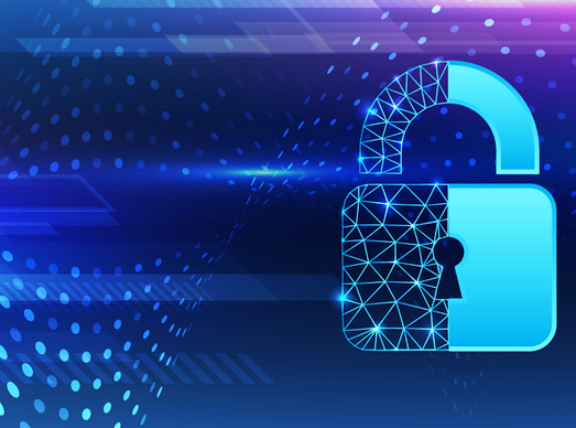 Digital padlock icon representing cybersecurity vulnerability and data protection