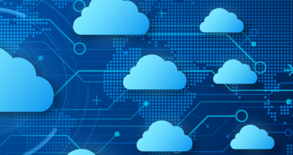 Global cloud computing network illustrating scalable digital infrastructure and cloud migration solutions