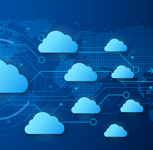 Global cloud computing network illustrating scalable digital infrastructure and cloud migration solutions