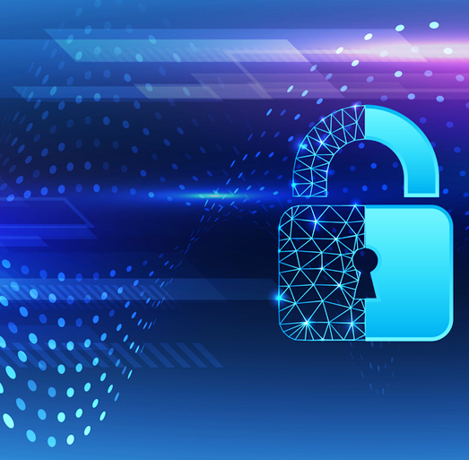 Digital padlock icon representing cybersecurity and access protection for critical energy infrastructure