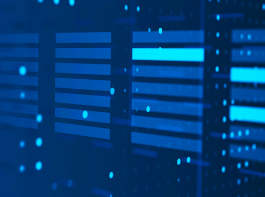 Digital server infrastructure visualization representing ERP backend data processing and system architecture