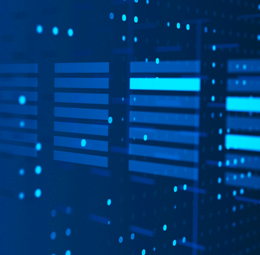 Digital server infrastructure visualization representing ERP backend data processing and system architecture