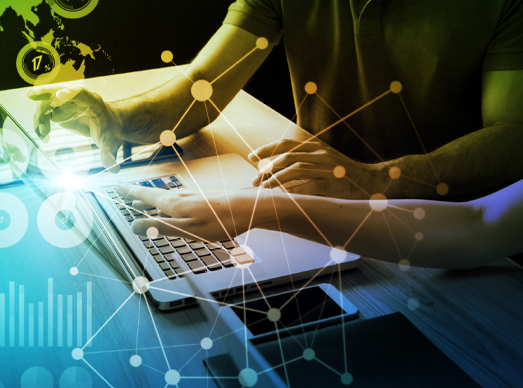 Retail analyst using data analytics tools to track performance metrics and drive informed business decisions