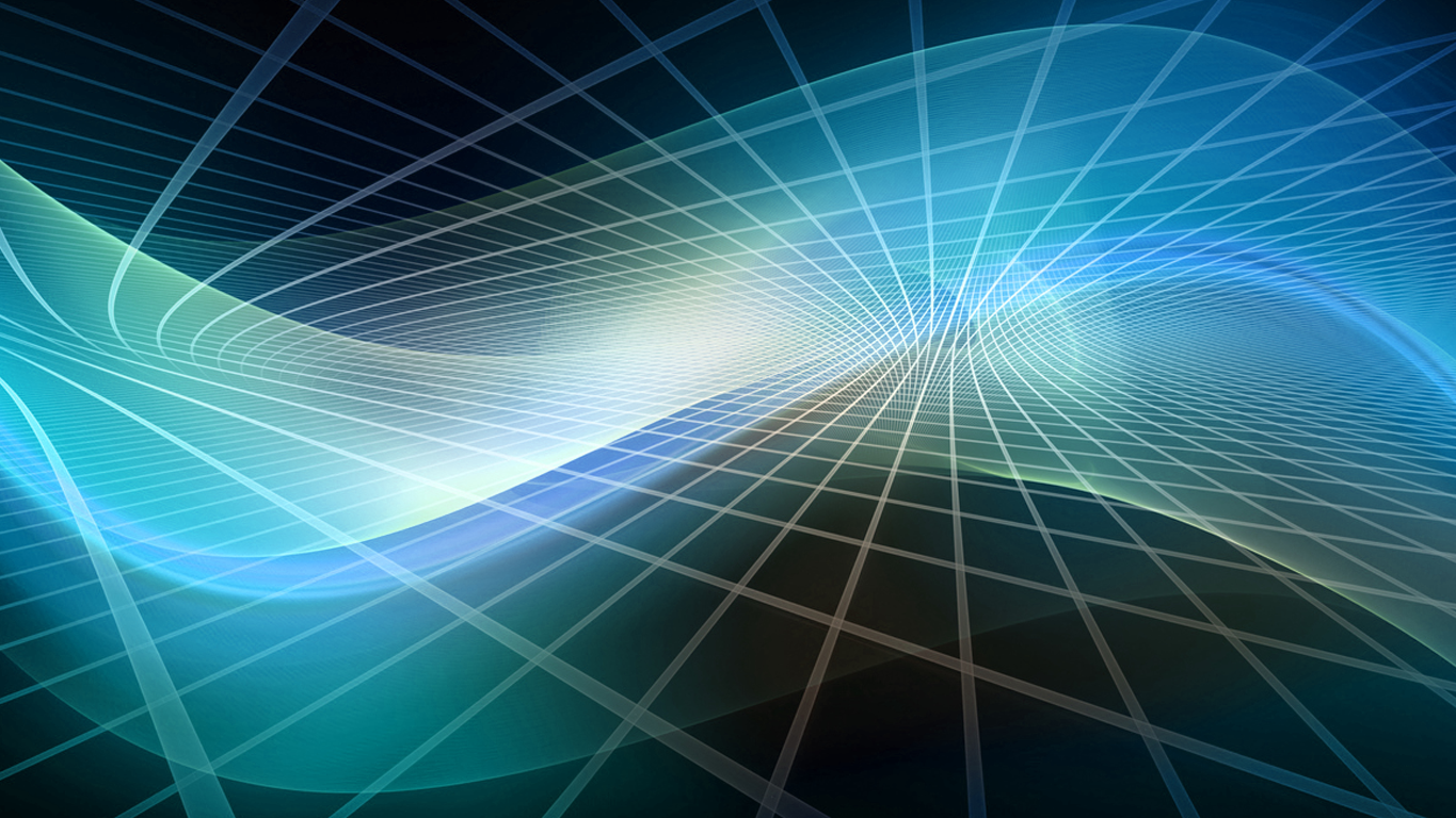 abstract blue wave over a dark background with grid lines
